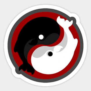 Yin yang whale Sticker